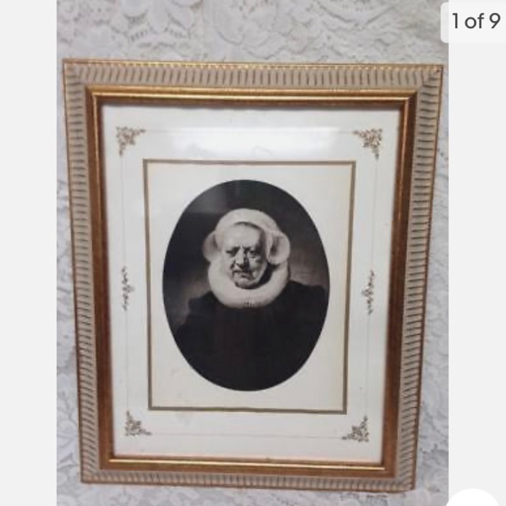 Antique (1906), Rare Etching of a Portrait of an Old Lady, By Rembrandt Van Rijn